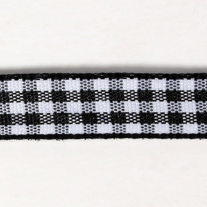 Buffalo Check Ribbon Black and White Gingham Ribbon 25 Yards for Crafts (3/8", Black)