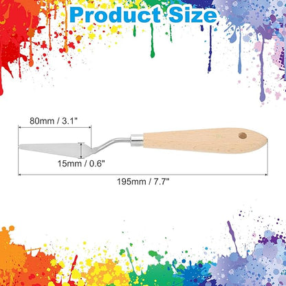 PATIKIL Art Spatula, No.7 15mm Stainless Steel Flexible Palette Knife Painting Knife Painting Spatula Oil Painting Mixing Scraper with Wood Handle for Canvas Acrylic Painting, Brown