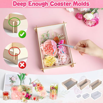 Large Resin Molds Silicone 6PCS Rectangular Cube Silicone Molds for Resin Epoxy Resin Casting Craft Mold for Flower Preservation Bookends DIY Art Home Décor