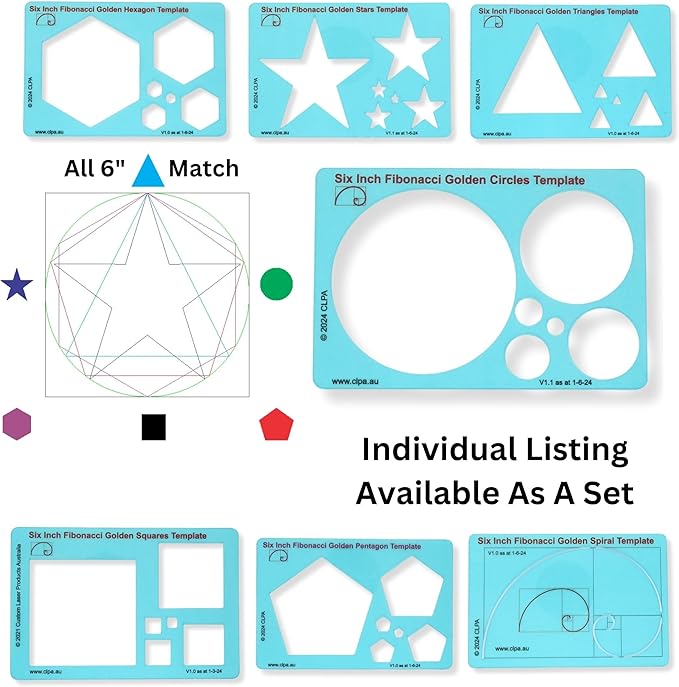 Circle Stencil Template for Drawing and Drafting: A Fibonacci-Inspired Circle Template for Drawing Tool for Artists Allows The Simple Application of The Golden or Divine Ratio for Artistic Design