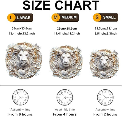 Wooden Puzzles Adults, 3D Paper Lion Wooden Puzzles 100 Pieces, Unique Animal Shaped Wood Challenging Jigsaw Puzzles Gifts for Adults, 8.5x8.3in
