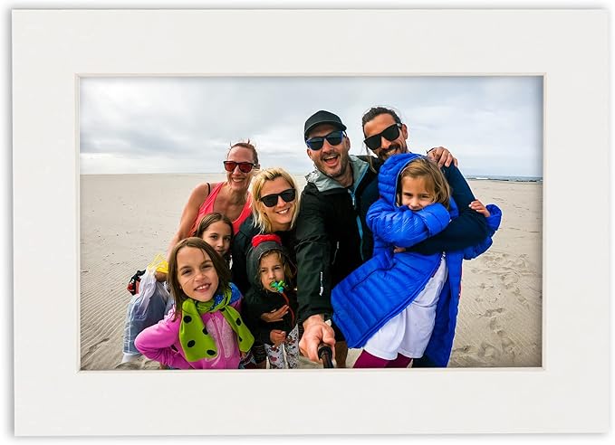 6x8 Mat for 8x10 Frame - Precut Mat Board Acid-Free Textured White 6x8 Photo Matte for a 8x10 Picture Frame, Premium Matboard for Family Photos, Show Kits, Art, Picture Framing, Pack of 100 Mats