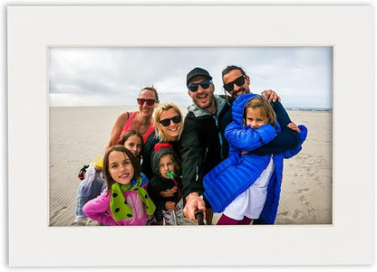 8x10 Mat Bevel Cut for 5x8 Photos - Acid Free Textured White Precut Matboard with Backing Board and Crystal Clear, Self Seal Photo Mat Bag - for Pictures, Photos, Framing - 4-ply Thickness