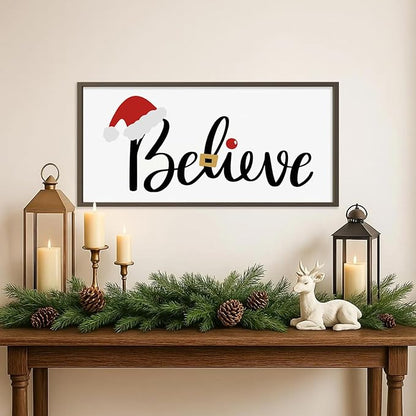 Merry Christmas Stencils for Crafts Reusable Christmas Stencils for Door Mats Believe Holiday Stencil for Painting on Wood Fabrics Porch Hanger Decor