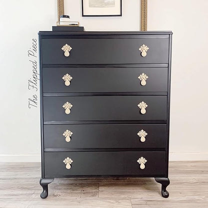 Dixie Belle Paint Company Chalk Finish Furniture Paint - Caviar (4oz) - Matte Black Chic Chalk Mineral DIY Furniture Paint