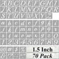 1.5 Inch Alphabet Letter Stencils for Painting - 70 Pack Letter and Number Stencil Templates with Signs for Painting on Wood, Reusable Cursive Letters Stencils for Chalkboard Wood Signs & Wall Art