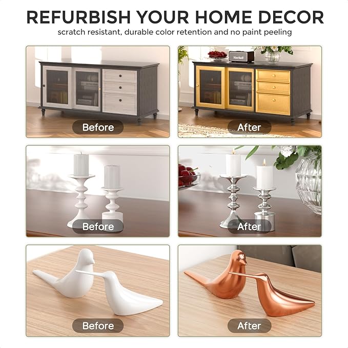 Nicpro Large Acrylic Paint Metallic, 3 Colors Gold, Silver, Copper 101.4oz/3000ml Gold Leaf Paint, Non Toxic, Non Fading for Art Painting, Handcrafts, Multi-surface, Canvas, Wood, Clay Metal Furniture