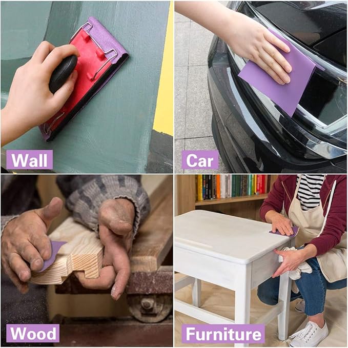 20 PCS Sandpaper Sheets 80 Grit 9 x 11 Inch, High Performance White Fused Alumina Abrasive Wet Dry Sand Paper for Wood, Metal, Drywall Resin, Automotive Sanding, Grinding, Polishing