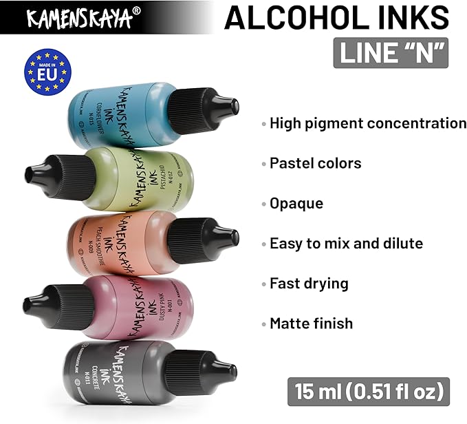 Alcohol Ink Set - 34 Color Variations - Set #26-4 Alcohol Inks x 0.51 fl oz (15 ml)