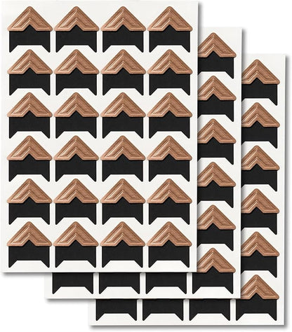 GOONAVI 15 Sheets 360 Pcs Rose-Gold Acid-Free Photo Corners Mounting Self Adhesive for DIY Photo Album Journal