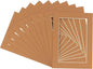Pack of TEN 11x14 Mats Bevel Cut for 8.5x11 Photos - Acid Free Aged Oak Brown Precut Matboards For Pictures, Photos, Framing - 4-ply Thickness