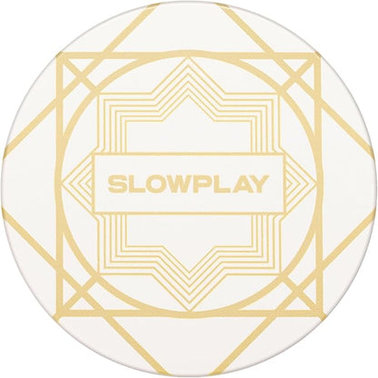 SLOWPLAY Nash Ceramic Poker Chips in Bulk, Casino Grade Ceramic 12-Gram Poker Chip for Texas Hold'em, 43mm Professional Chips Pack of 50 (White)