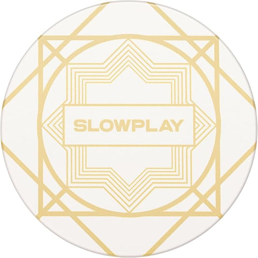 SLOWPLAY Nash Ceramic Poker Chips in Bulk, Casino Grade Ceramic 10-Gram Poker Chip for Texas Hold'em, 39mm Professional Chips Pack of 50 (White)