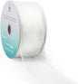 CT CRAFT LLC Sheer Organza Wired Ribbon 2.5" x 50Yards White for Wedding Chair Bow Flora Bouquet Gift Wrapping Christmas Tree Home Decor Wreath
