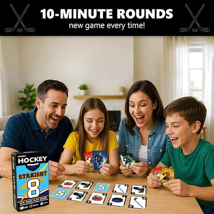 QUOKKA American Hockey Fast-Paced Card Game for Kids & Adults – 128 Cards & Easy Rules – Quick & Fun Matching Game – 2-4 Players – Ages 8+ – Perfect for Family Games Night, Travel and Parties