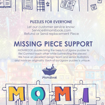 MOMIBOOK Puzzles for Adults 1000 Pieces Jigsaw Puzzles of Fireworks are Gorgeous, Luminous Painting Image Difficult Challenging Hard Impossible Puzzle Unique Funny Party Christmas Birthday Gifts
