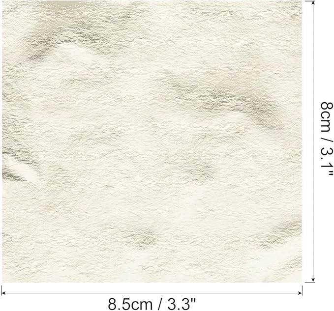 MECCANIXITY Gold Leaf Foil Sheet, Silver Leaf Papers, 3.3 x 3.1inch for Art Decoration, Sculptures, Painting, Pack of 100
