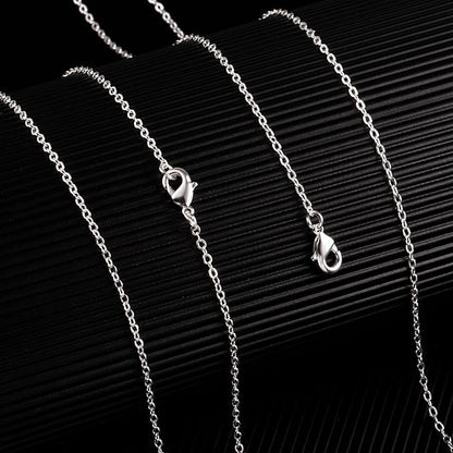 ALEXCRAFT Wholesale 12 PCS Silver Plated Brass Flat Cable Chains Bulk for DIY Jewelry Making (18 Inch(2mm))