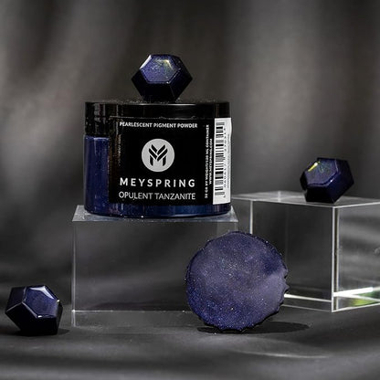 MEYSPRING Opulent Tanzanite - Intense Blue Mica Powder for Epoxy Resin - Navy Blue Pigment - Resin Art Supplies - Epoxy Resin Color Pigment - Blue Dye