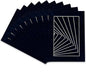 Pack of TEN 8x10 Mats Bevel Cut for 6x8 Photos - Acid Free Navy Suede Precut Matboards For Pictures, Photos, Framing - 4-ply Thickness