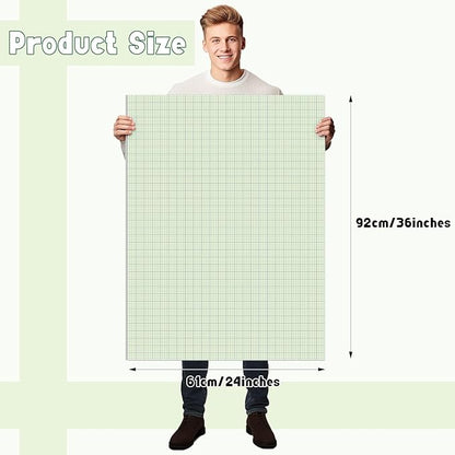 30 Pack 24" x 36" Large Graph Paper Bulk Graph Paper Pad Large Grid Paper Sheet Graph Paper Grid Paper Graph Paper for Drafting Engineering Blueprint Drawing Architect Designer Mathematician