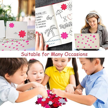 Flower Stickers, Felt Stickers for Kids, Felt Flowers for Crafts, Craft Supplies for Scrapbooking 120pcs 1" to 3" Size