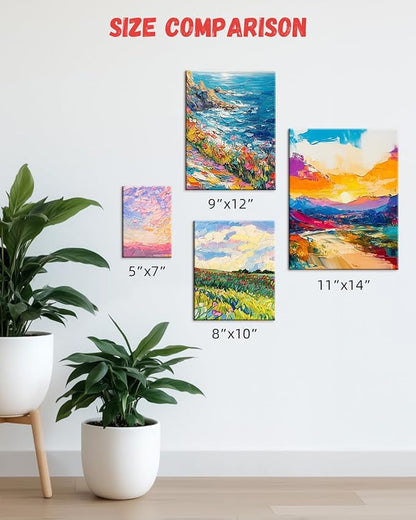 Simetufy 4 Pack Flat Canvas Boards for Painting 12x16 inch Canvas Panels, Gesso Primed Acid-Free 100% Cotton for Acrylics Oil Watercolor Tempera Paints