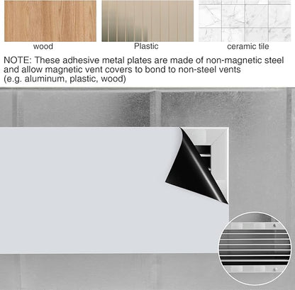 30 Pcs Adhesive Metal Plate for Magnets Mount, 2.36x1.18in Metal Strips for Magnets On Non-Steel Vents, with Adhesive Backing