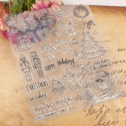 Kiddale Christmas Theme Clear Silicone Stamps Christmas Crafts Stamps for Card/Paper Craft Making Decor DIY Christmas Scrapbooking Photo Album