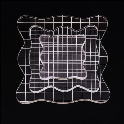 DECORA Acrylic Clear Rubber Stamping Blocks Set with Grid Package of 3