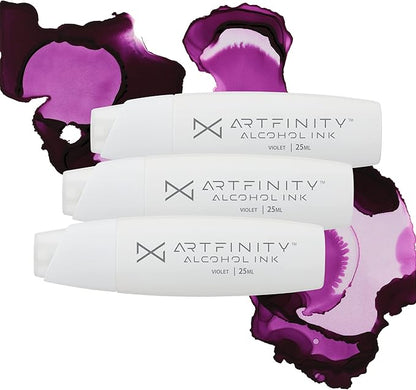 Alcohol Inks 3 Pack - Vibrant, Professional, Dye-Based Alcohol Inks for Artfinity Alcohol Markers, Artists, Drawing, & More! - Violet V5-7
