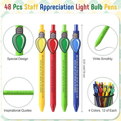 Eaasty 48 Pcs Christmas Gifts for Coworkers Appreciation Ballpoint Pens Bulk Coworkers Are Like Christmas Lights Holiday Thank You Gifts for Employee Team Colleagues (Appreciation)