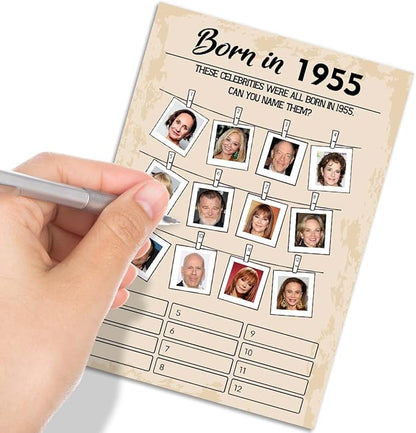 70th Birthday Party Games, Born in 1964 Games, Birthday Party Supplies for Adults, Fun 1955s Party Game，Pack of 30 Cards
