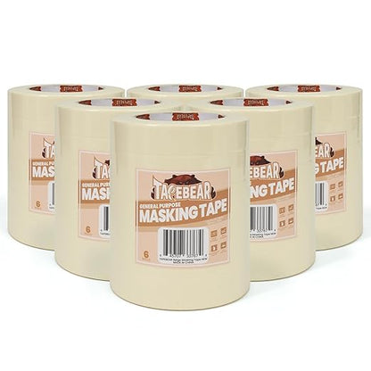 TAPEBEAR General Purpose Masking Tape 1 Inch x 60 Yards, Beige White Painters Tape for Painting, Labeling, DIY Arts Crafts, Home Office School Projects, 36 Rolls