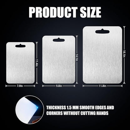 Cutting Board Double Sided,2 Pcs Vegetable Board With Sharpening Stone,Large Size+Small Size,Food Grade Stainless steel and Wheat straw PP Material,Eco-Friendly (16.1‘’LX10.1‘’W)