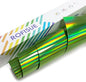 ROFISUESheet MetallicFoil HeatTransferVinyl12Inch*6Ft BundleChrome HTV VibrantColors for Stunning T-Shirt DesignsPerfect forDIY (olographic Green, 12Inch*6Ft)