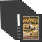 MBC Mat Board Center, 10 Pack 11X14 for 8X12 Black Picture Mats Frame Mattes, Bevel Cut, Acid Free, 4-Ply Thickness