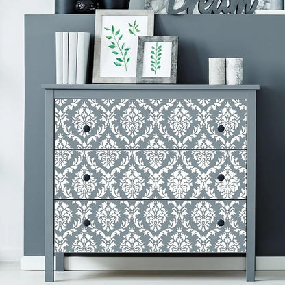 Damask Stencils for Walls 12inch Damask Stencil Large Texture Stencils for Painting on Wood Furniture Canvas Paper Fabric