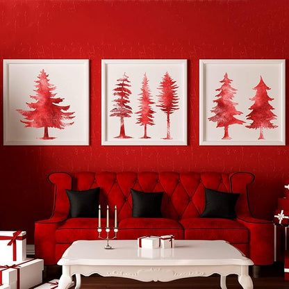 8 Pieces Pine Tree Stencils Art Painting Templates Stencils for Painting on Wood Winter Holiday DIY Wall Floor Decor Supplies (11.4 x 11.4 Inch)