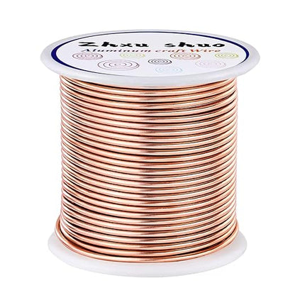 12 Gauge(2mm) Aluminum Wire 35 Yards Anodized Metal Wire for Bonsai Armature Crafting Sculpting Jewelry Craft Making Beading Floral (Copper, 12 Gauge)
