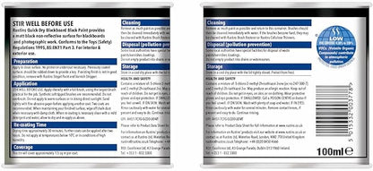 Rustins Blackboard Black Paint 100ml