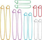 12 PCS Knitting Stitch Holder 6 Size Aluminum Yarn Stitch Holders Stitch Markers for Crocheting Practical Knitting Crochet Tools for Knitting Notions or Crochet