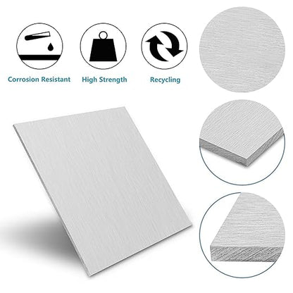 6061 Aluminum Sheet Plate, 10" x 14" x 1/4" Thickness Heavy Duty Aluminum Sheets Plates with Protective Film, Rectangle Aluminum Plate Solid Metal Sheet Plate for DIY Projects Base Plate