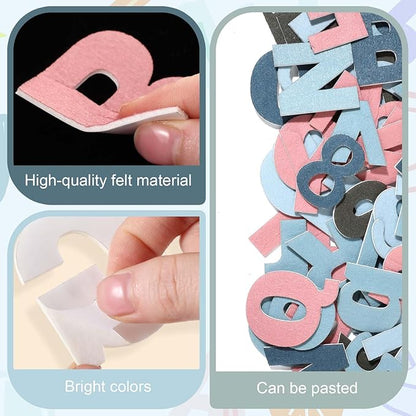 Breling 310 Pieces Felt Bulletin Board Letters Sticker with Number, 2" Bulk Self Adhesive ABC Upper Lowercase Sticky Letter for Christmas Gift Poster Bulletin Board Classroom(Dark Color)
