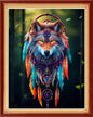 Dooxvey Cross Stitch Kit for Adult Beginners - Full Range of Stamped Kits, 11CT Cross Stitch Patterns - Wolf Wind Chime 16x20 inch