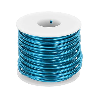MECCANIXITY 9 Gauge Anodized Aluminum Craft Wire Bendable Bonsai Training Wire 56 Feet 3mm for Sculpting Crafts Wreath Floral Beading Jewelry Making, Blue