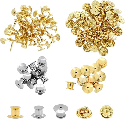 120 PCS Locking Pins Back and Backs Locking Pin, Pins Locks for Enamel Pin Backs Crafts Badge Brooches Jewelry