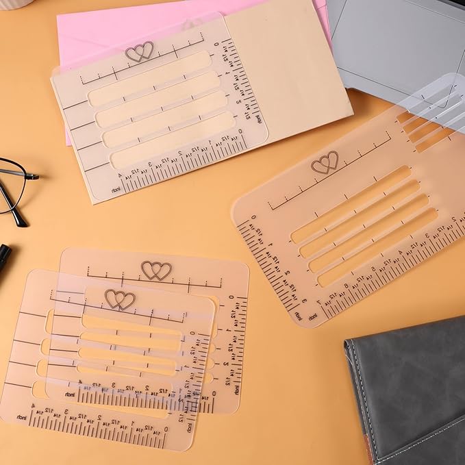6pcs Straight Line Stencil, Stencils for Journaling,Line Drawing Stencil Lettering Guide,Stencils Templates Set for Card Paper Journal Lettering Writing