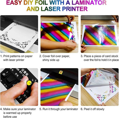 Briartw 20x29cm Hot Foil Paper 50 Sheets Pack Toner Reactive Foil Hot Stamping Foil Paper by Laser Printer and Laminator for Scrapbooking Craft Cardmaking DIY Album (Royal Blue, 50 Sheets)
