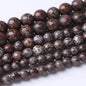36PCS 10MM Brown Snowflake Stone Beads Energy Healing Beads for DIY Jewelry Bracelet Necklace Making for Jewelry Making 15Inch
